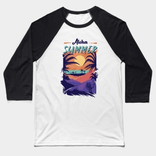 Aloha Summer Retro Vintage Art Baseball T-Shirt